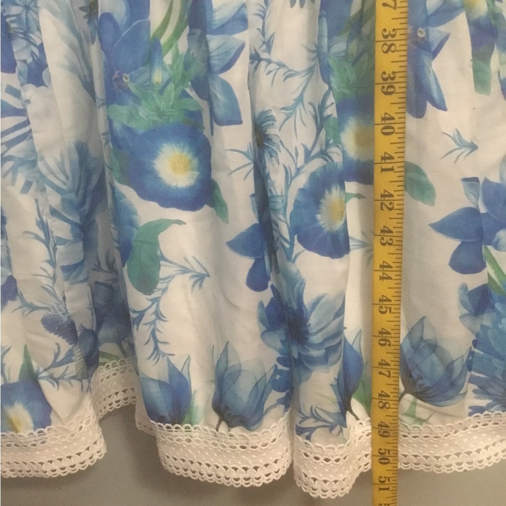 Dahlia Floral Lace-Trim Blue Maxi Dress - Picture 13 of 13
